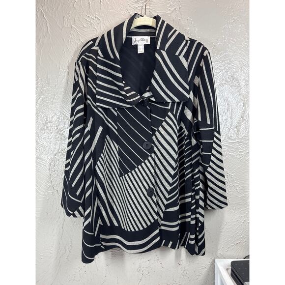 Joseph Ribkoff Womens Contemporary Black Gray Abstract Striped Size 18 - Picture 1 of 5
